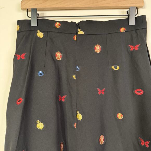 Alexander McQueen Black Embroidered Skirt Size IT 44 Pleated NWT Avant Garde - Picture 8 of 13